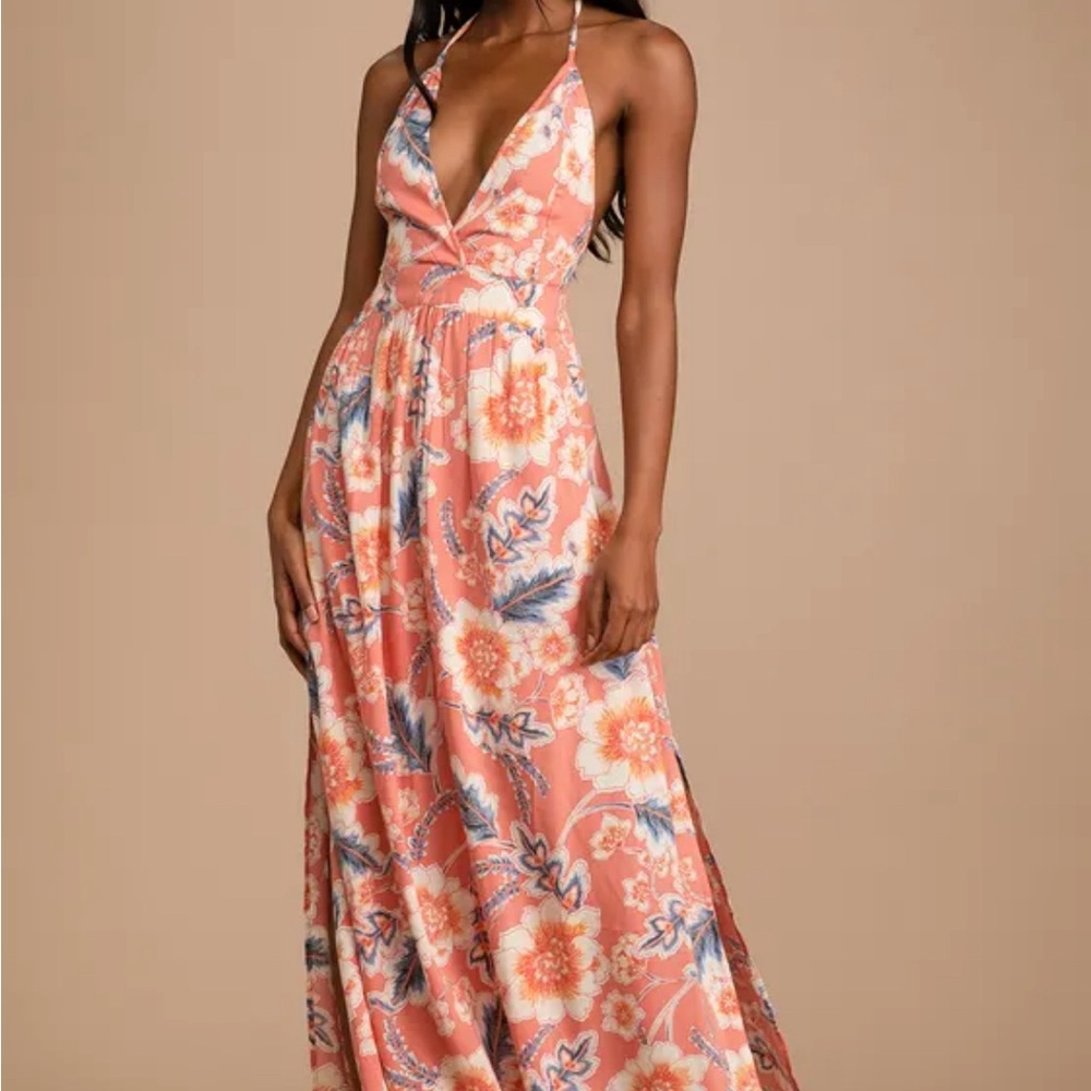 Floral Peach Maxi Dress